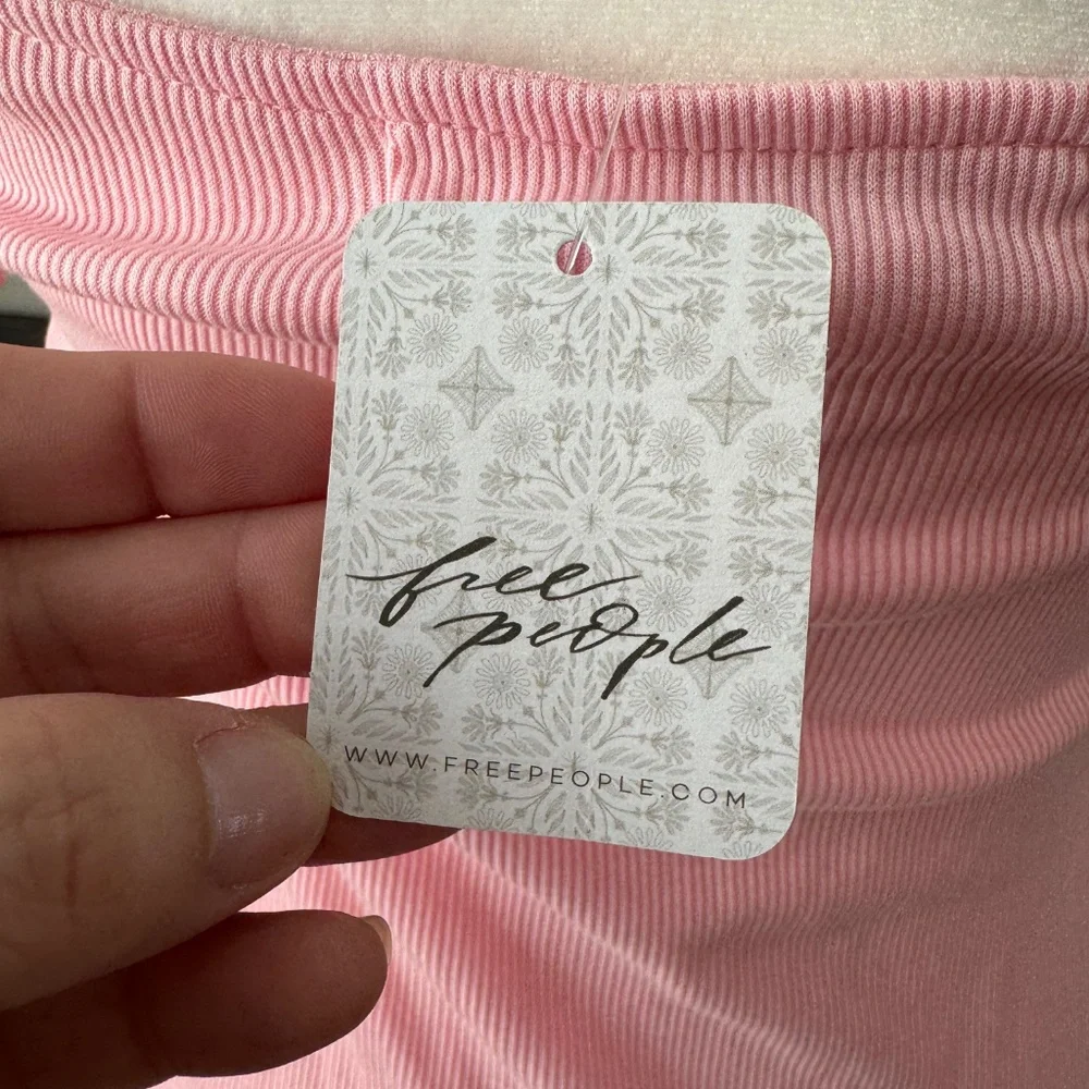 NWT Free People Beach Bel Air Midi Dress Pink Ribbed‎ Women's Size XS P